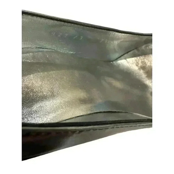 - Versace Platform Leather Pumps in Black and Silver, Size 37 1/2, Pre-Ow… - Picture 6 of 12